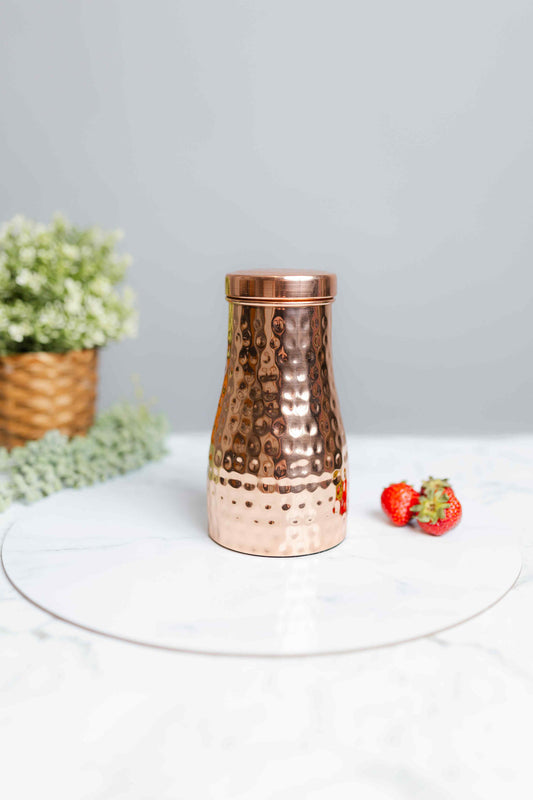 Pure Copper Hammered Water Flask