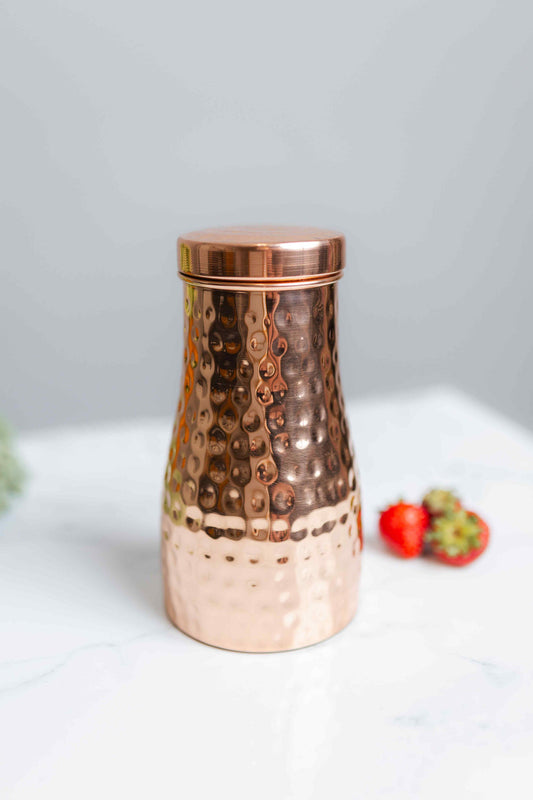 Pure Copper Hammered Water Flask